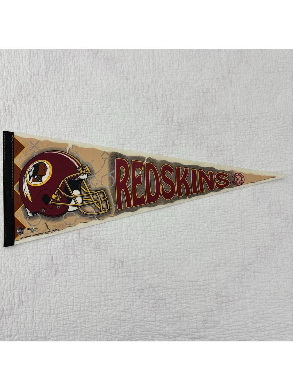 Vintage Washington Redskins Pennants 30” NFL Football Wincraft made in USA.